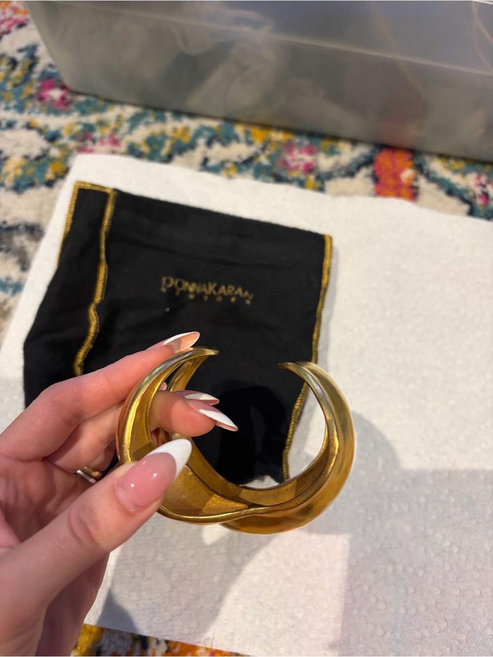 Donna Karan Gold Sculptural Crossover Bracelet - Picture 6 of 7